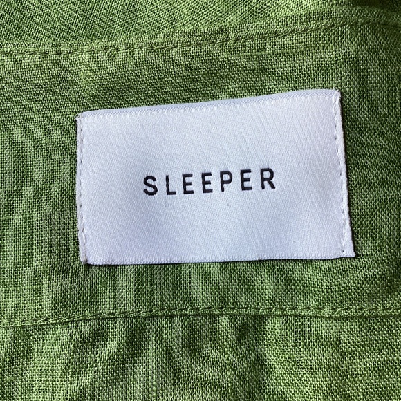 SLEEPER | Brigitte Button Down Moss Green Midi Dress in Size Medium - Picture 8 of 9